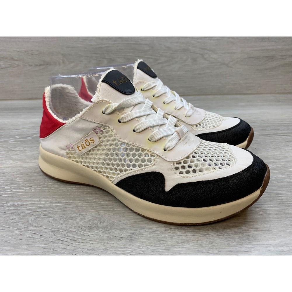 Taos Direction Women's Sneakers White Black Red Mesh Walking Shoes Size 7